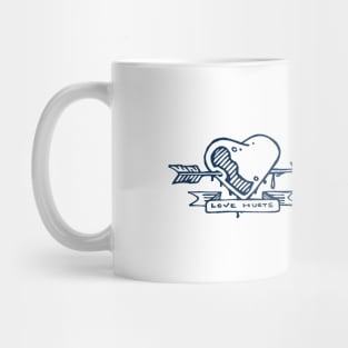 Love hurts, heart and arrow Mug